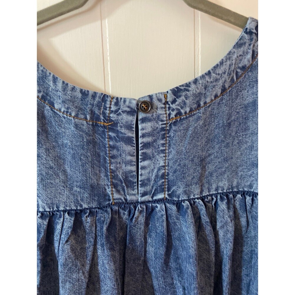 Blue velvet top BLUEVELVET tunic top denim color chambray lightweight blouse SM - Picture 7 of 9